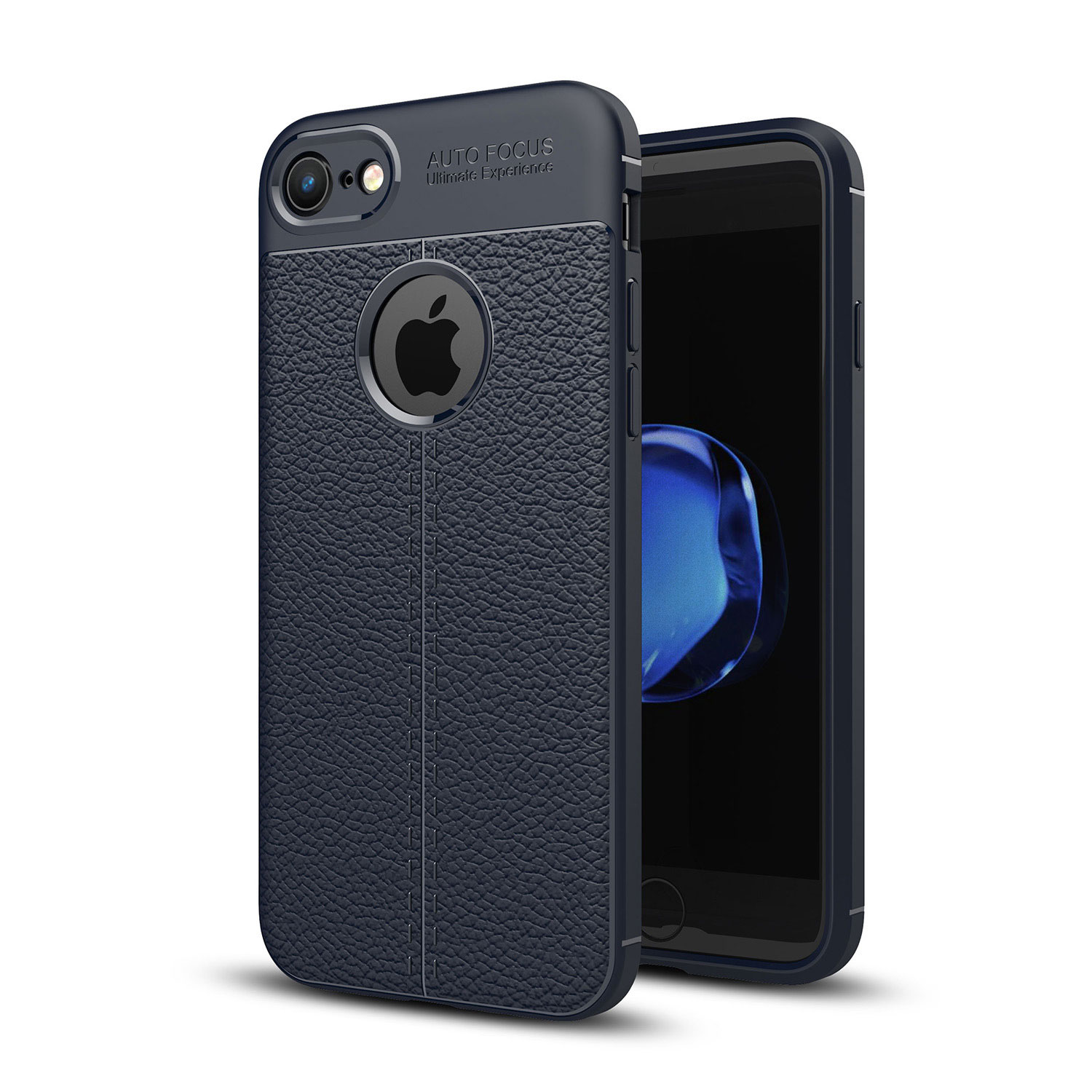 iPHONE 8 / iPHONE 7 TPU Leather Armor Hybrid Case (Blue)